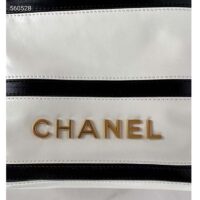 Chanel Women CC 22 Mini Handbag Shiny Calfskin White Black (7)