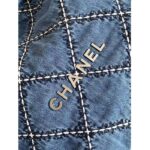 Chanel Women CC 22 Small Handbag Stitched Denim Silver Metal Blue - Bild 10