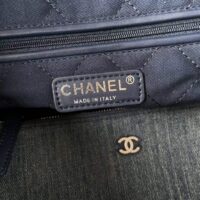 Chanel Women CC 22 Small Handbag Washed Denim Silver-Tone Metal Blue (4)