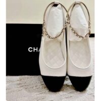 Chanel Women CC Ballerinas Lambskin Leather Flats Beige Black (13)