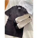 Chanel Women CC Ballerinas Lambskin Leather Flats Beige Black – Bild 6