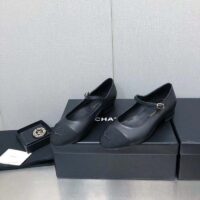 Chanel Women CC Mary Janes Calfskin Patent Calfskin Black 2 CM Heel (7)