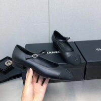 Chanel Women CC Mary Janes Calfskin Patent Calfskin Black 2 CM Heel (7)