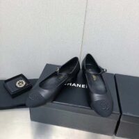 Chanel Women CC Mary Janes Calfskin Patent Calfskin Black 2 CM Heel (7)