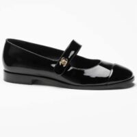 Chanel Women CC Mary Janes Patent Calfskin Black 2 CM Heel (9)