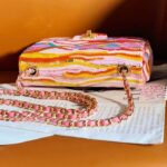 Chanel Women CC Mini Flap Bag Embroidered Satin Sequins Pink - Bild 5