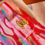 Chanel Women CC Mini Flap Bag Embroidered Satin Sequins Pink - Bild 9