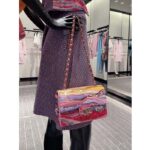 Chanel Women CC Mini Flap Bag Embroidered Satin Sequins Pink - Bild 12