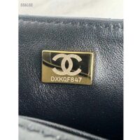 Chanel Women CC Mini Flap Bag Shiny Lambskin Imitation Pearls Black (11)