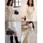 Chanel Women CC Mini Flap Bag Top Handle Sequin Tweed Black - Imagen 9