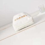 Chanel Women CC 22 Mini Handbag Metallic Shaded Calfskin White Leather - Image 5