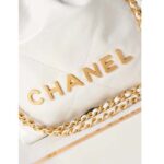 Chanel Women CC 22 Mini Handbag Metallic Shaded Calfskin White Leather - Image 8