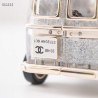 Chanel Women CC Mini Van Minaudiere Plexi Enamel Strass Silver (10)