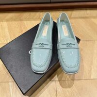 Chanel Women CC Moccasins Patent Calfskin Light Blue 1 CM Heel (3)