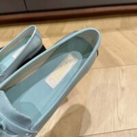 Chanel Women CC Moccasins Patent Calfskin Light Blue 1 CM Heel (3)