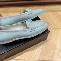 Chanel Women CC Moccasins Patent Calfskin Light Blue 1 CM Heel (3)