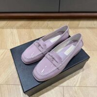 Chanel Women CC Moccasins Patent Calfskin Light Purple 1 CM Heel (3)