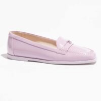 Chanel Women CC Moccasins Patent Calfskin Light Purple 1 CM Heel (3)