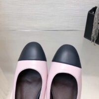 Chanel Women CC Slingbacks Calfskin Light Pink Dark Navy Blue (1)