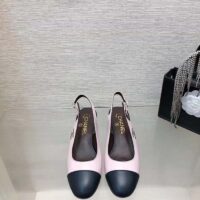 Chanel Women CC Slingbacks Calfskin Light Pink Dark Navy Blue (1)