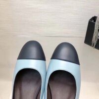 Chanel Women CC Slingbacks Calfskin Turquoise Dark Navy Blue (4)