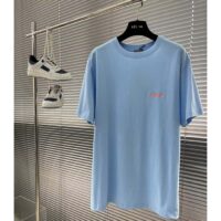 Dior CD Men Christian Dior Couture Relaxed-Fit T-Shirt Blue Cotton Jersey (7)