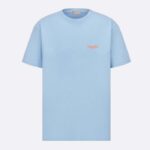 Dior CD Uomo Christian Dior Couture T-shirt Relaxed-Fit in Jersey di Cotone Blu
