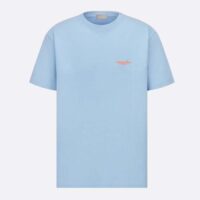 Dior CD Men Christian Dior Couture Relaxed-Fit T-Shirt Blue Cotton Jersey (7)