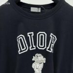 Dior CD Women Relaxed-Fit Bobby T-Shirt Black Slub Cotton Jersey - Imagen 5