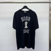 Dior CD Men Relaxed-Fit Bobby T-Shirt Black Slub Cotton Jersey (7)