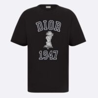 Dior CD Men Relaxed-Fit Bobby T-Shirt Black Slub Cotton Jersey (7)