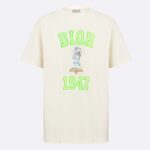 Dior CD Uomo Relaxed-Fit Bobby T-shirt in jersey di cotone slub bianco