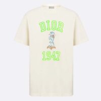 Dior CD Men Relaxed-Fit Bobby T-Shirt White Slub Cotton Jersey (1)