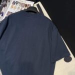 Dior CD Men Relaxed-Fit T-Shirt Navy Blue Cotton Jersey – Image 8