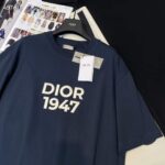 Dior CD Men Relaxed-Fit T-Shirt Navy Blue Cotton Jersey – Image 6