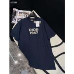 Dior CD Men Relaxed-Fit T-Shirt Navy Blue Cotton Jersey – Image 3