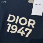 Dior CD Men Relaxed-Fit T-Shirt Navy Blue Cotton Jersey – Image 7