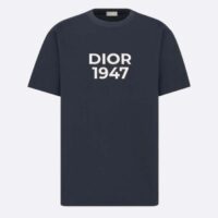 Dior CD Men Relaxed-Fit T-Shirt Navy Blue Cotton Jersey (8)