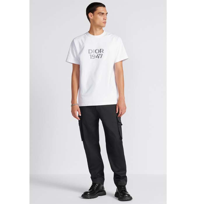 Dior CD Men Relaxed-Fit T-Shirt White Cotton Jersey