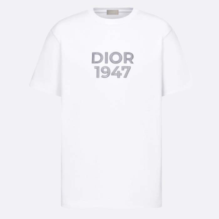 Dior CD Men Relaxed-Fit T-Shirt White Cotton Jersey