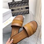 Dior CD Unisex Dway Slide Camel Calfskin Embroidered Cotton - Image 8