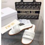 Dior CD Unisex Dway Slide White Calfskin Embroidered Cotton - Bild 4