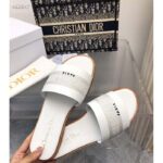 Dior CD Unisex Dway Slide White Calfskin Embroidered Cotton - Bild 7