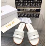 Dior CD Unisex Dway Slide White Calfskin Embroidered Cotton - Bild 3