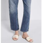 Dior CD Unisex Dway Slide White Calfskin Embroidered Cotton - Bild 11