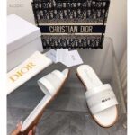 Dior CD Unisex Dway Slide White Calfskin Embroidered Cotton - Bild 8