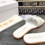 Dior CD Unisex Dway Slide White Calfskin Embroidered Cotton - Bild 9