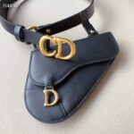 Dior CD Unisex Saddle Removable Pouch Belt Black Ultrasmooth Calfskin Goatskin - Image 6