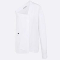 Dior CD Women Asymmetric Shirt White Cotton Poplin Regular Fit (3)