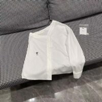 Dior CD Women Asymmetric Shirt White Cotton Poplin Regular Fit (3)